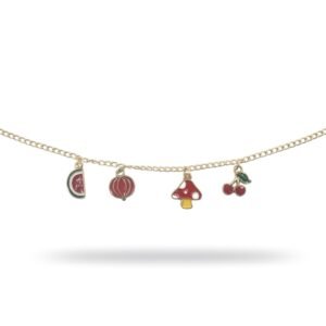 4 Charm Mushroom & Fruit Mix Bracelet