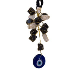 Evil Eye Hanging with Black Tourmaline and Selenite (Big)