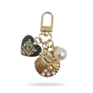 Shell & Pearl Charm Keychain